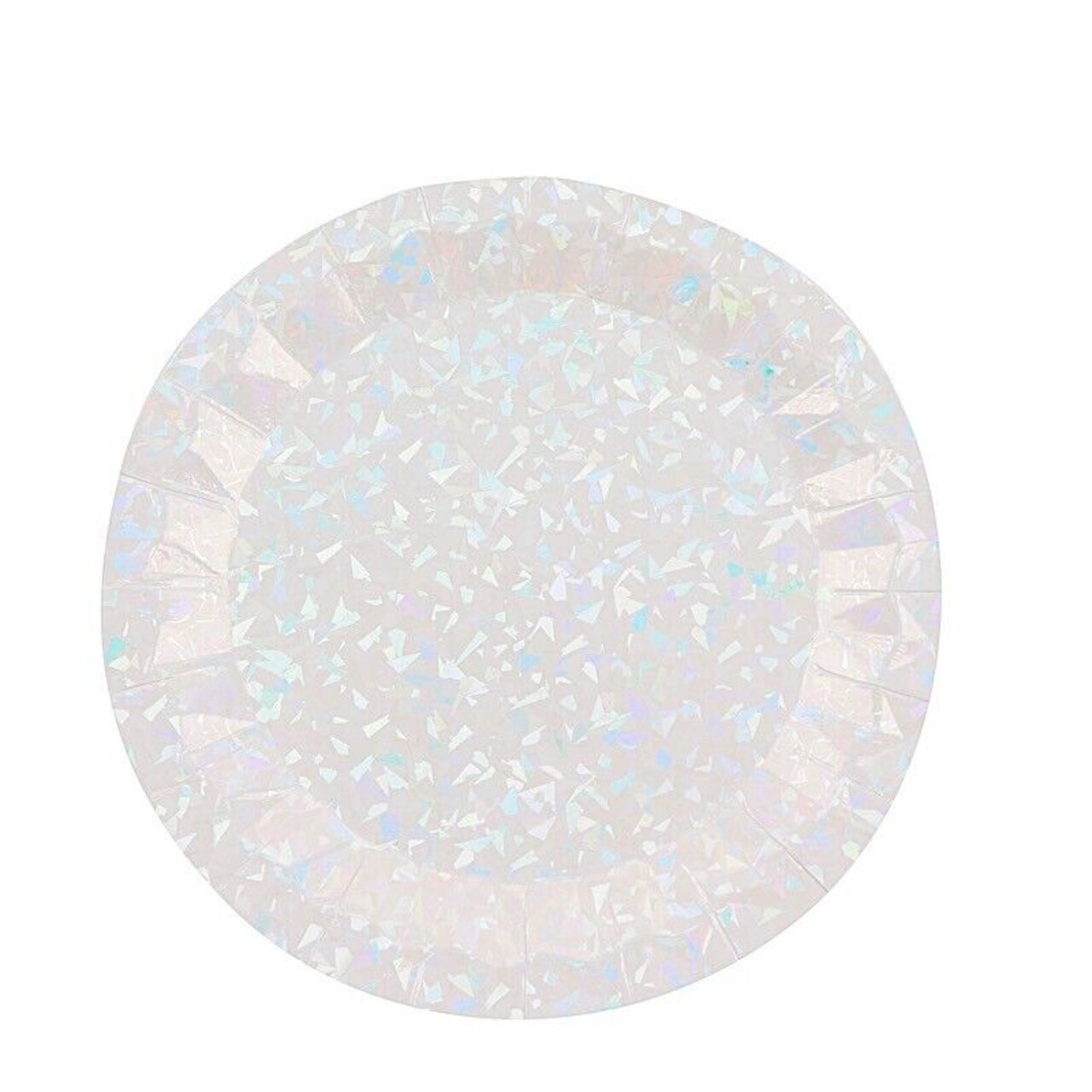 25 IRIDESCENT 9" Metallic Round Paper Salad Dinner Plates Geometric Design